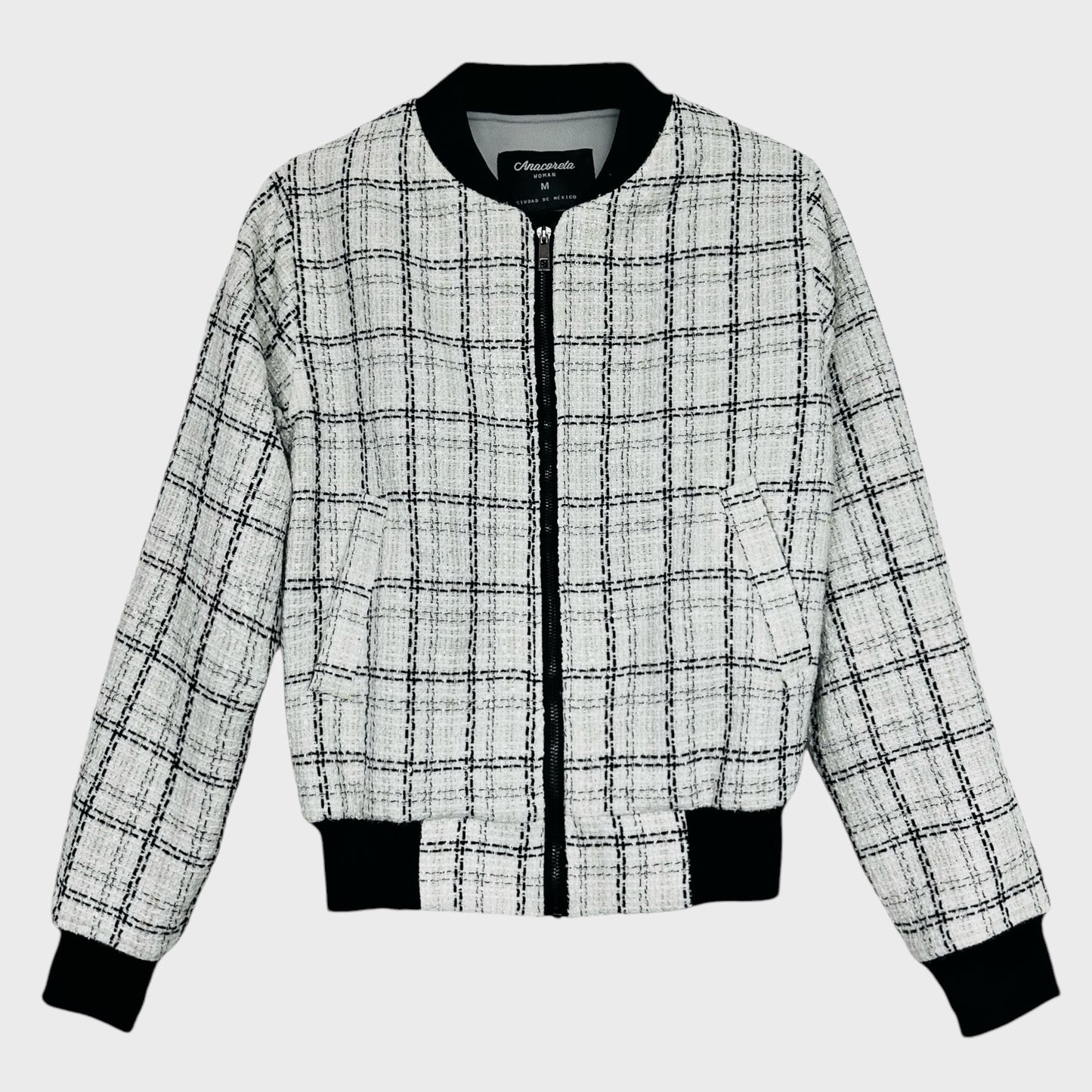 Bomber Jacket Tweed Marfil