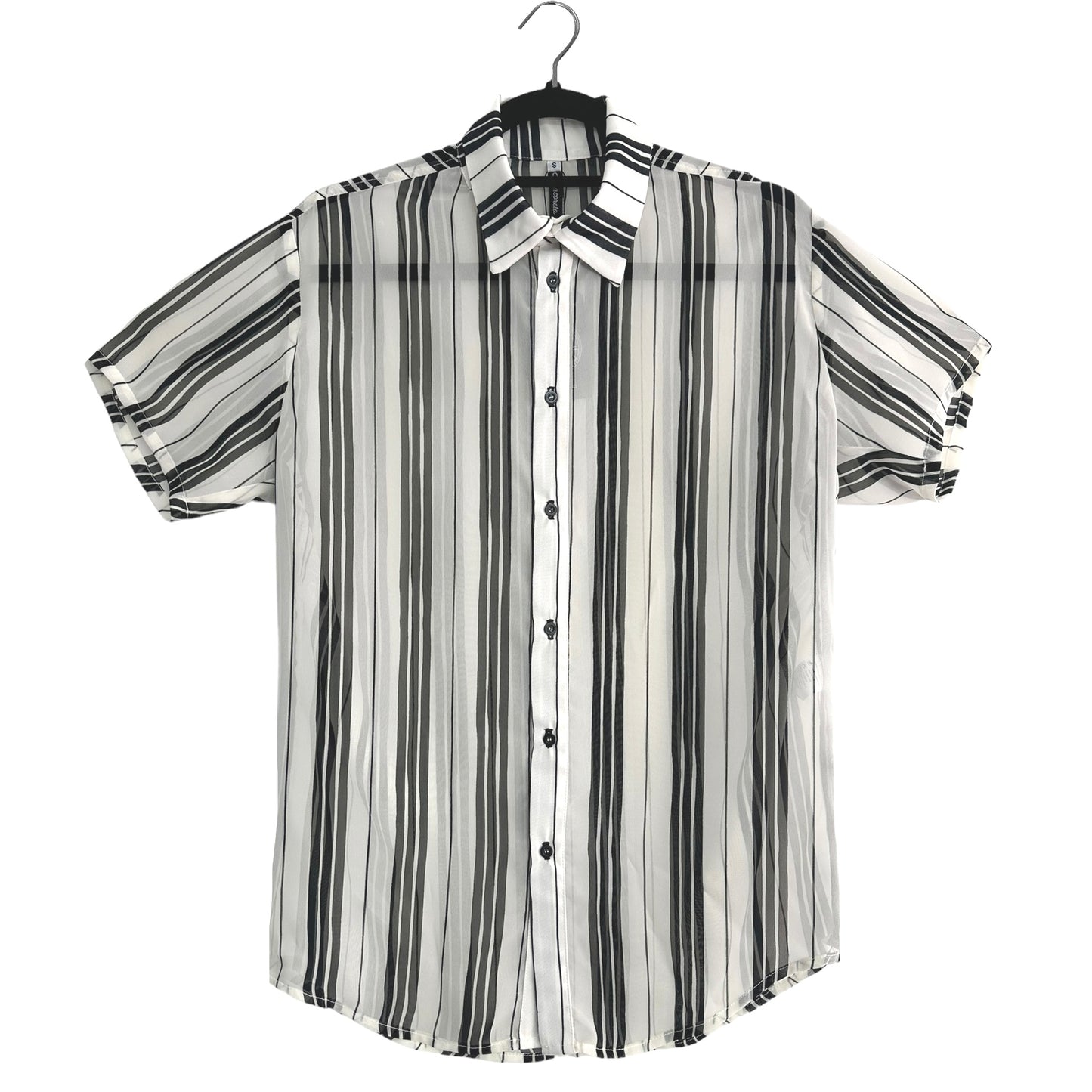Camisa - Franjas beige/negro