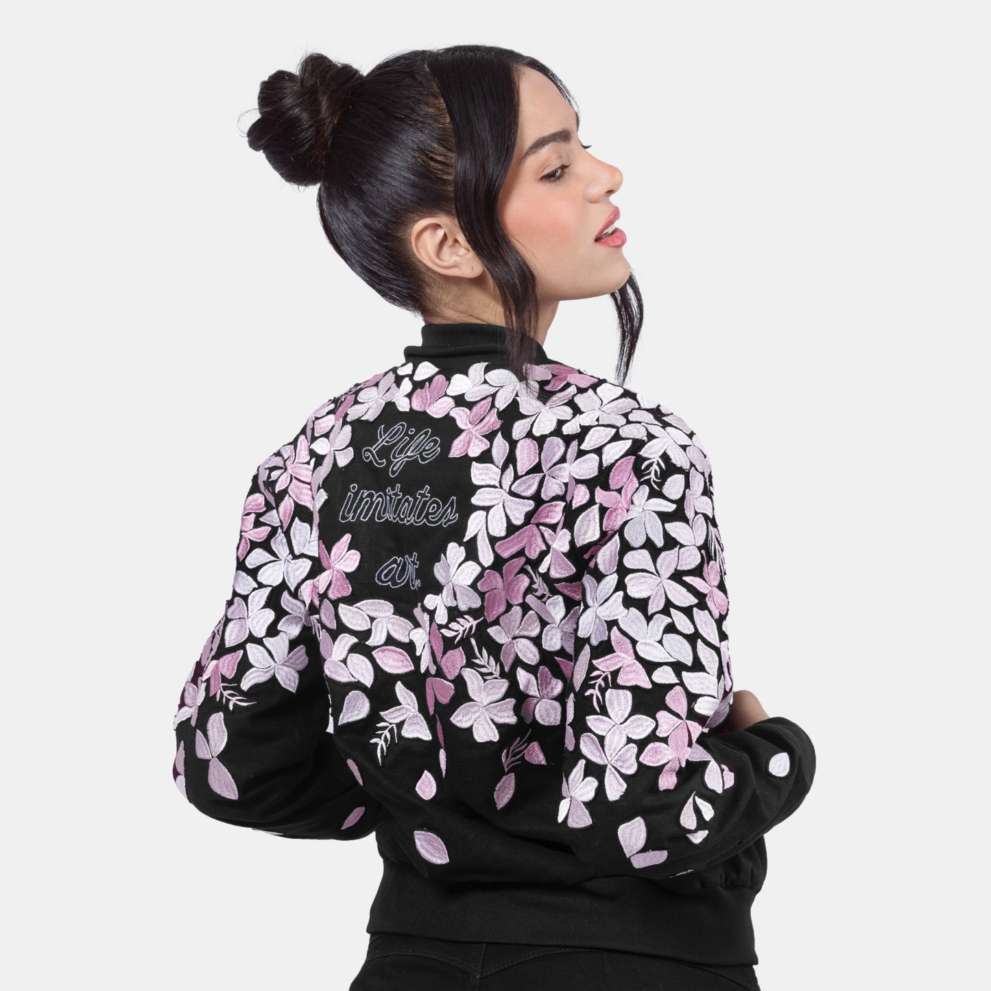 Bomber Jacket Cherry Blossom Bordada