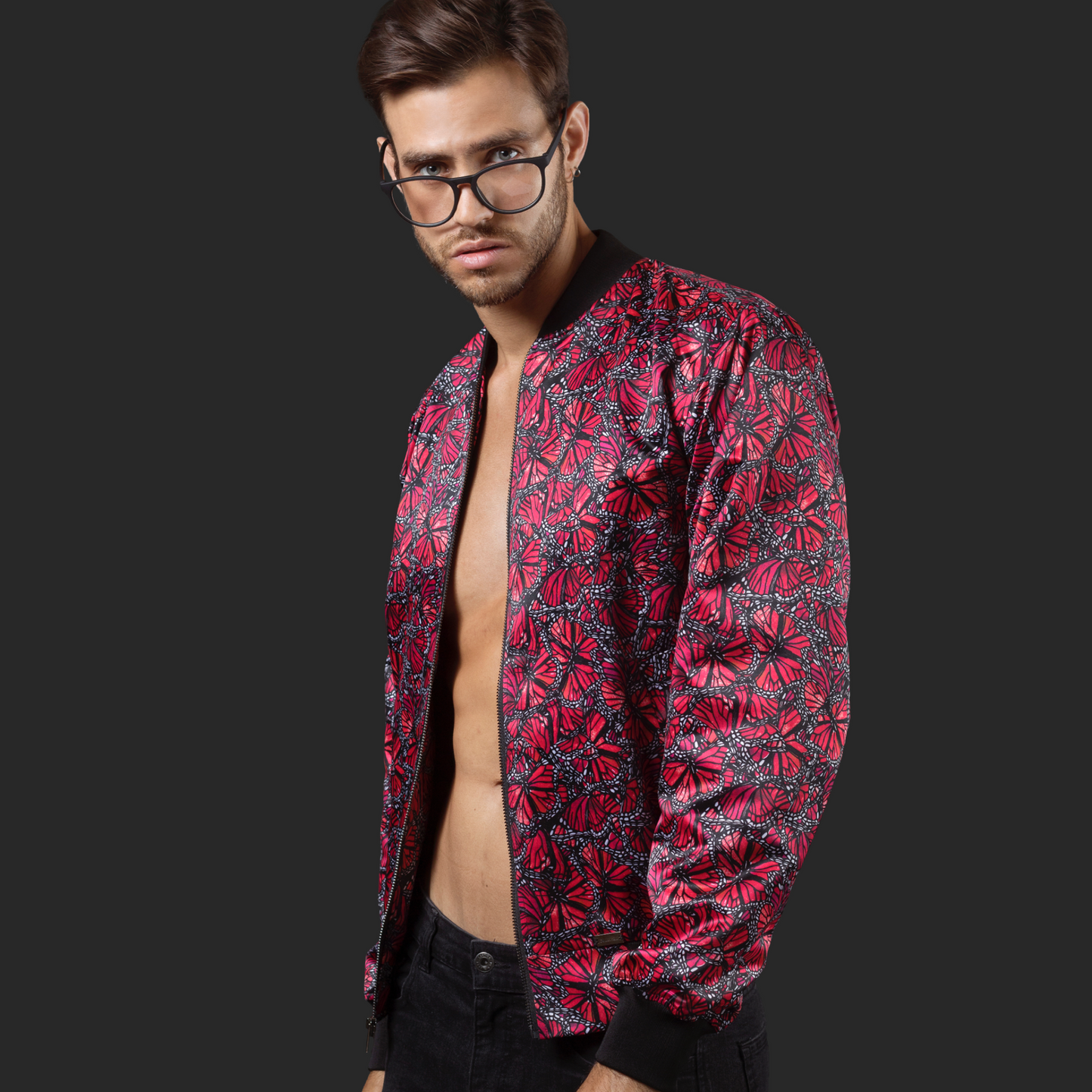 Bomber Jacket Mairposas Monarca (ROJO)
