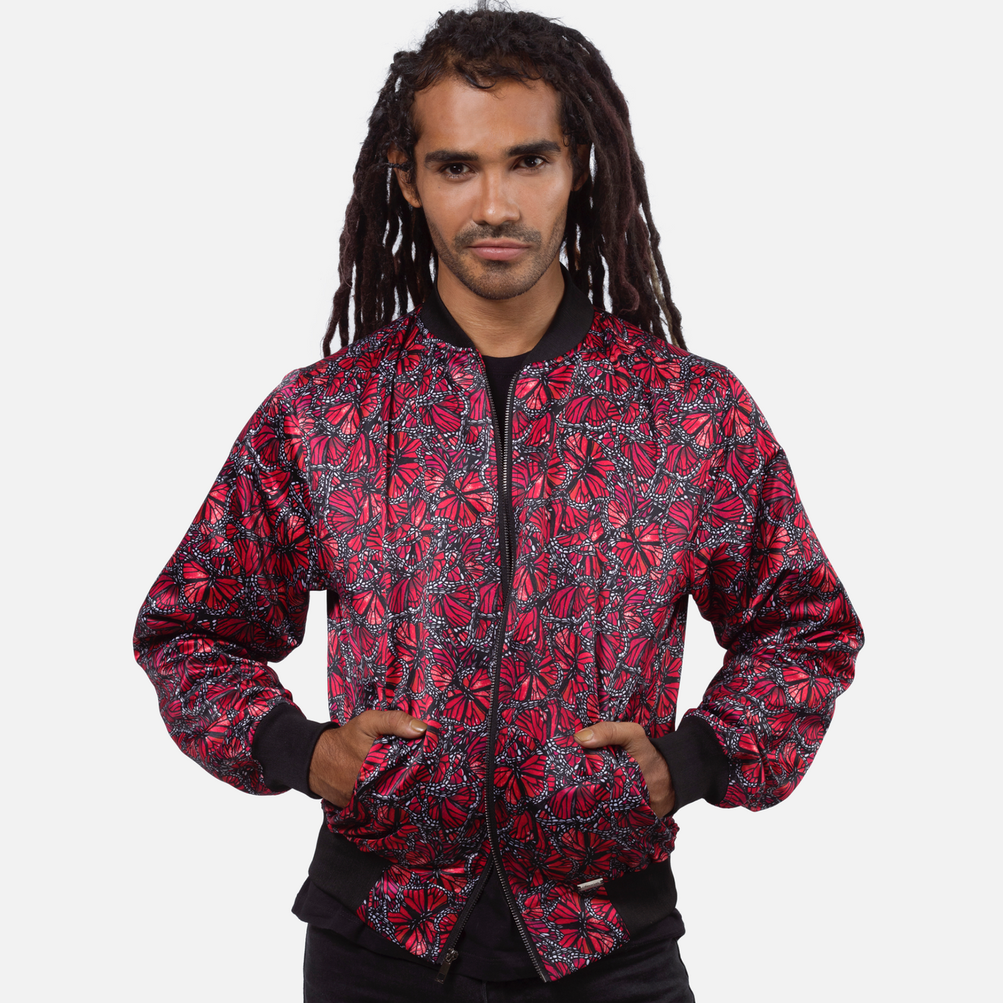 Bomber Jacket Mairposas Monarca (ROJO)