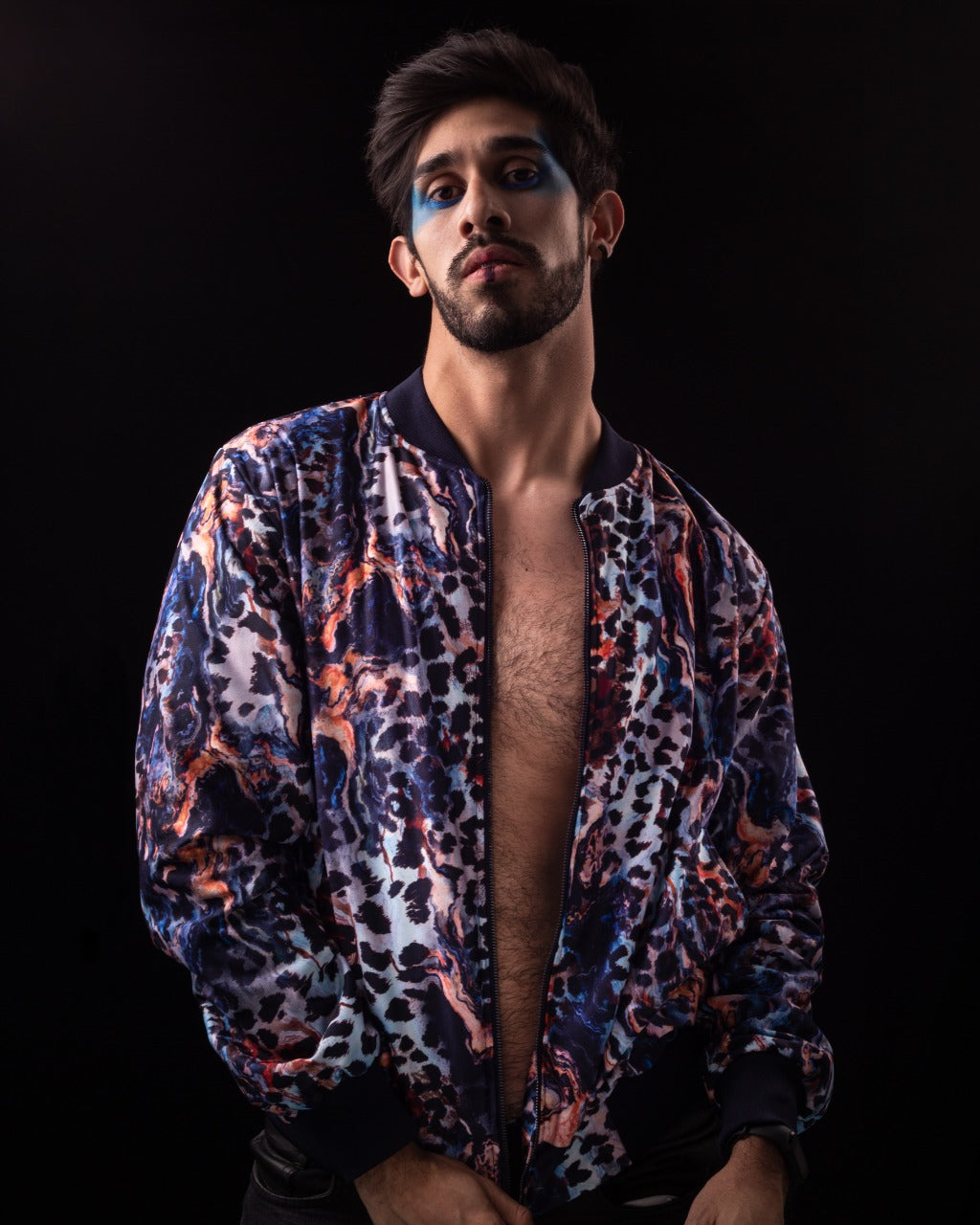 Bomber Jacket Leopardo Azul