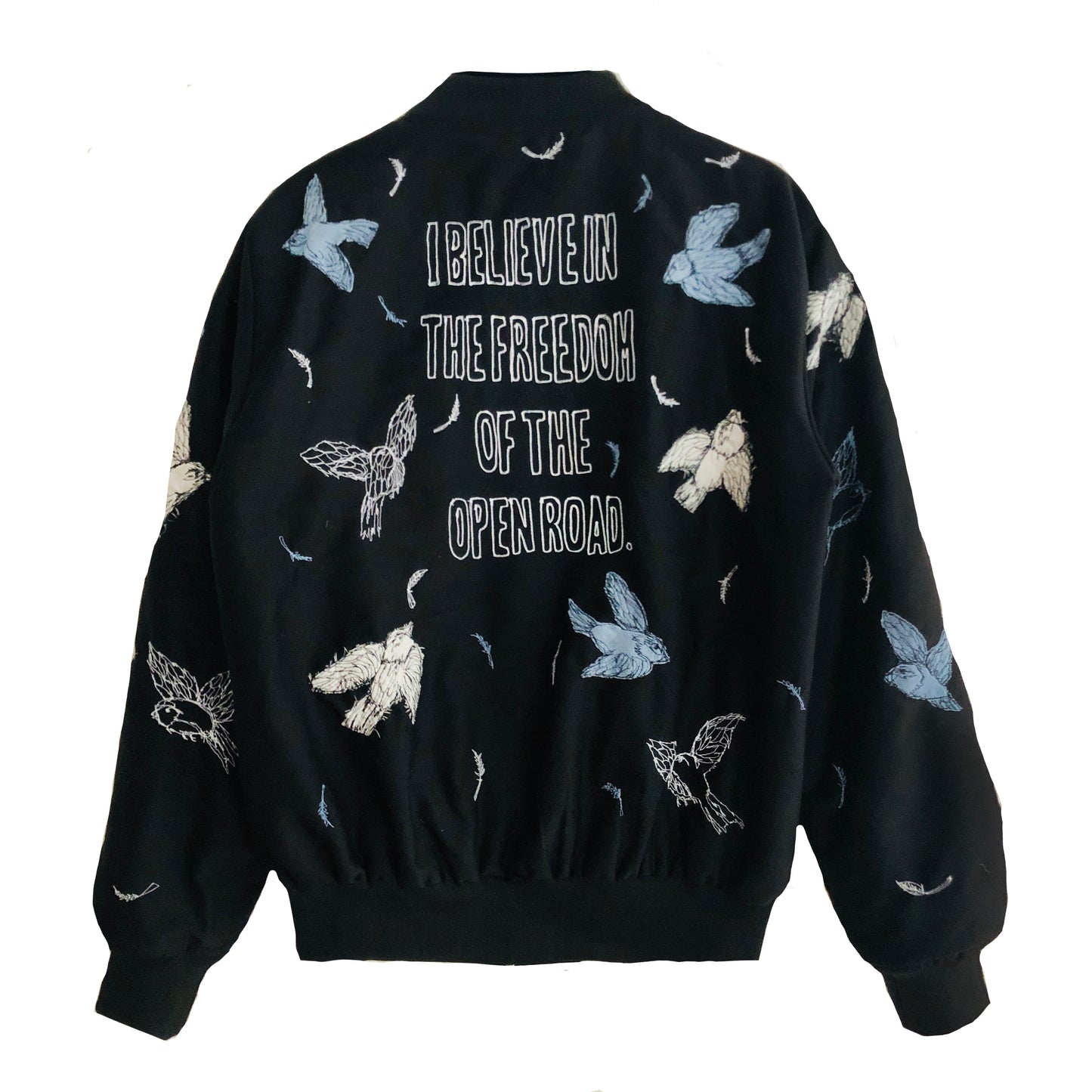 Bomber Jacket pajaritos azules.