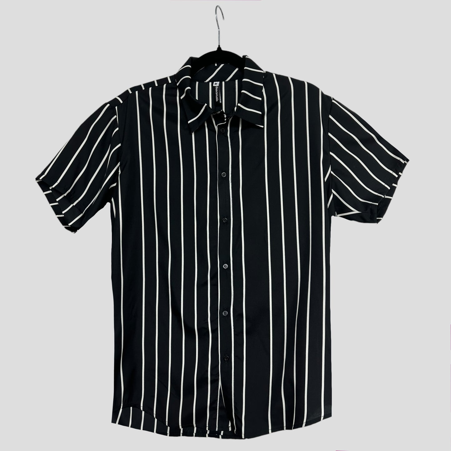 Camisa Franjas Blanco Negro