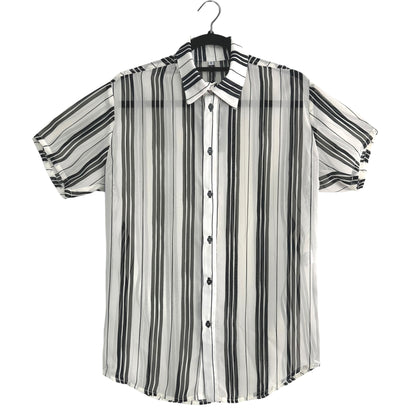 Camisa - Franjas beige/negro