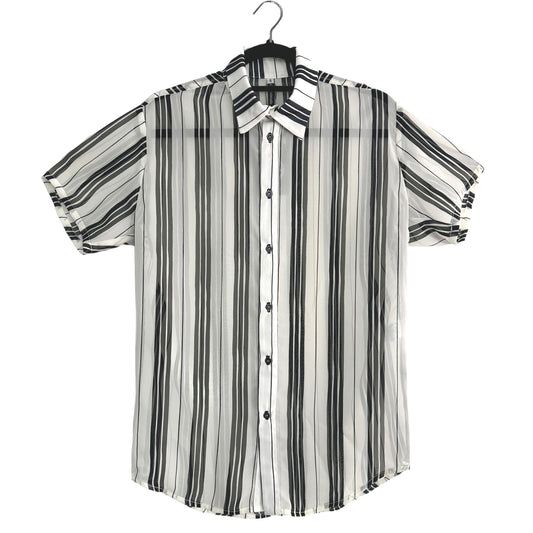 Camisa - Franjas beige/negro