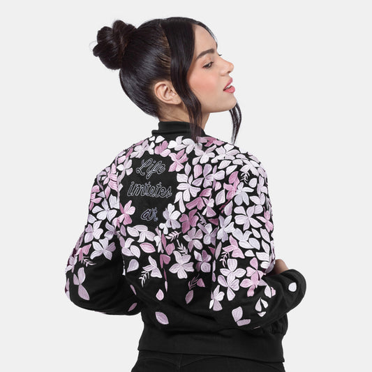 Bomber Jacket Cherry Blossom Bordada