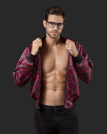 Bomber Jacket Mairposas Monarca (ROJO)