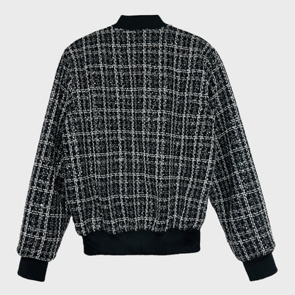 Bomber Jacket Tweed Negro