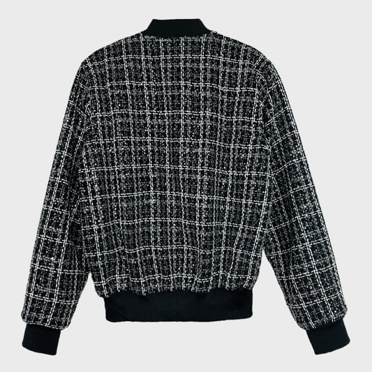 Bomber Jacket Tweed Negro
