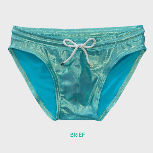 Traje de baño metalizado AQUAMARINA
