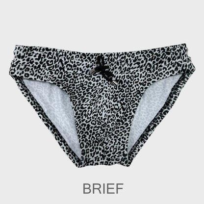 Bañador Leopardo Blanco y Negro