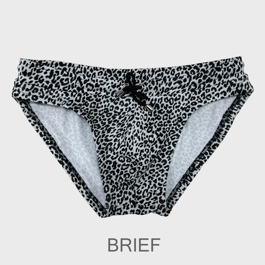 Bañador Leopardo Blanco y Negro