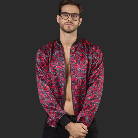 Bomber Jacket Mairposas Monarca (ROJO)