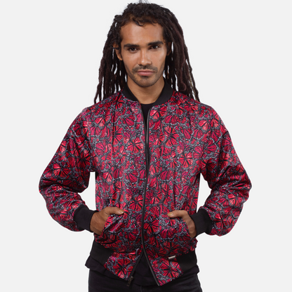 Bomber Jacket Mairposas Monarca (ROJO)