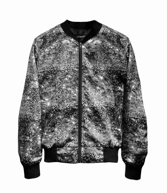 Bomber Jacket DISCO (gris sin cristales)