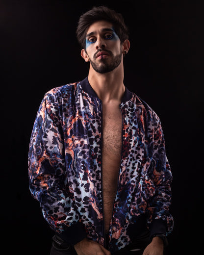 Bomber Jacket Leopardo Azul
