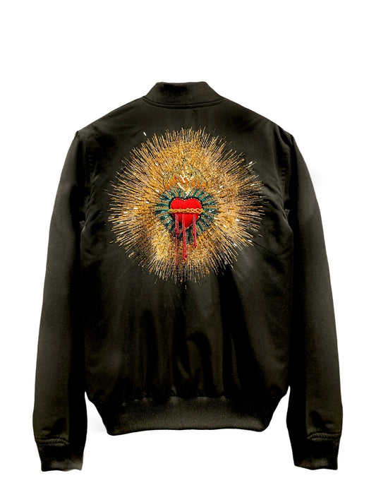 Bomber Jacket Corazón Bordado en 3D