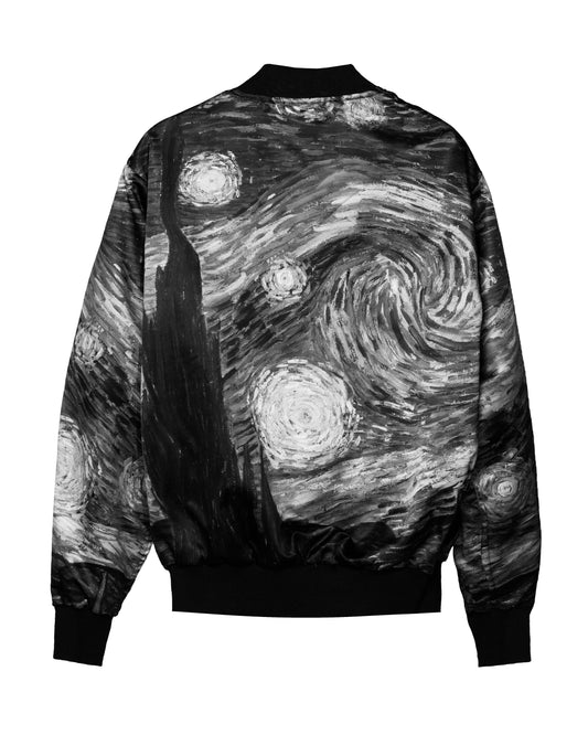 Bomber Jacket Starry Night B/N